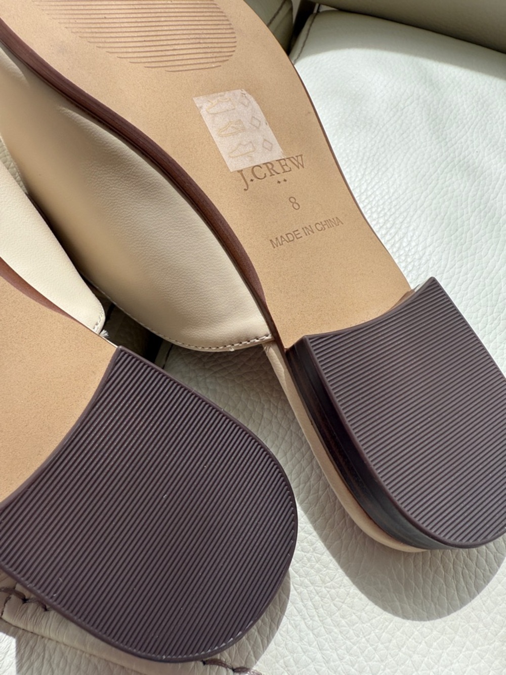 J. Crew Cream Flat Backless Mules - Picture 12 of 12